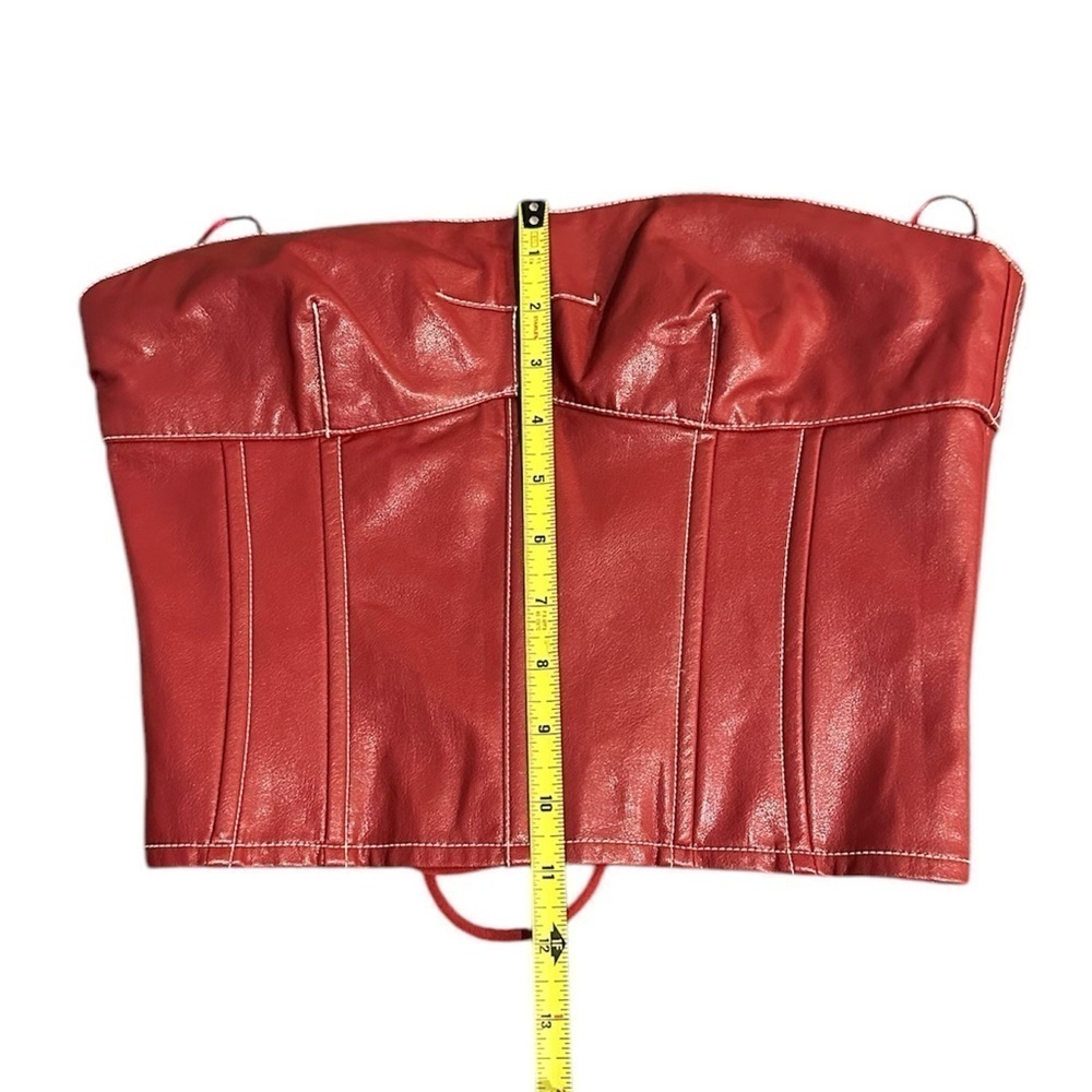 Edikted Women's Moss Faux Leather Lace Up Corset Medium - Picture 6 of 7